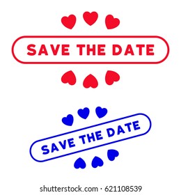 Save The Date illustration. Vector style is flat picture on a white background.