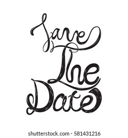 Save the Date . ink hand lettering. Save the date in calligraphic style