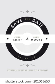 Save the date invitation black and grey theme