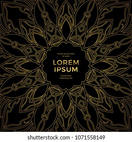 Save The Date invitation card design in henna tattoo style. Decorative mandala for print, poster,  cover, brochure, flyer, banner.