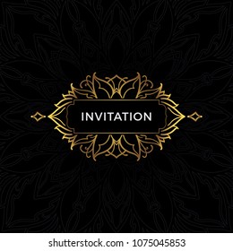 Save The Date invitation card design in henna tattoo style. Decorative mandala for print, poster,  cover, brochure, flyer, banner.