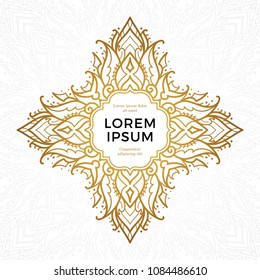 Save The Date invitation card design in henna tattoo style. Decorative mandala for print, poster,  cover, brochure, flyer, banner.