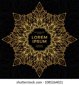 Save The Date invitation card design in henna tattoo style. Decorative mandala for print, poster,  cover, brochure, flyer, banner.