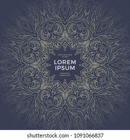 Save The Date invitation card design in henna tattoo style. Decorative mandala for print, poster,  cover, brochure, flyer, banner.