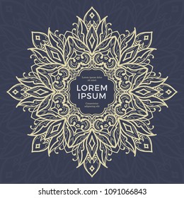 Save The Date invitation card design in henna tattoo style. Decorative mandala for print, poster,  cover, brochure, flyer, banner.