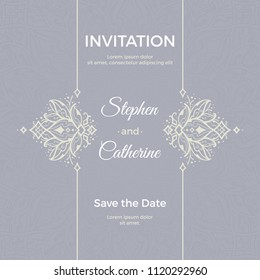 Save The Date invitation card design in henna tattoo style. Decorative mandala for print, poster,  cover, brochure, flyer, banner.
