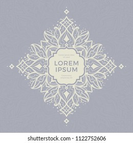 Save The Date invitation card design in henna tattoo style. Decorative mandala for print, poster,  cover, brochure, flyer, banner.