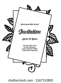 save the date invitation card design floral hand draw vector art