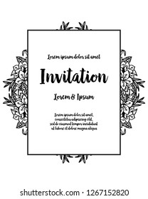 save the date invitation card design floral hand draw vector art