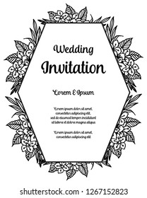 save the date invitation card design floral hand draw vector art