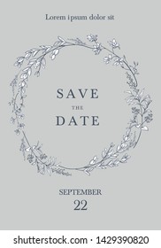 Save the Date invitation card design. Vector illustration. EPS 10