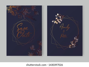 Save the Date invitation card design. Vector illustration. EPS 10