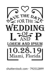 Save the Date invitation card design appropriate for weddings