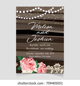 Save the Date Invitation Card with Holiday Lights