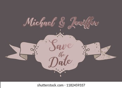 Save the date invitation card. Modern design template with elements. Modern trend colors. Vector elements. Eps 10