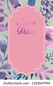 Save the date invitation card. Modern design template with elements. Modern trend colors. Vector elements. Eps 10