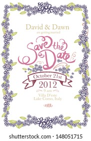 save the date invitation card template vector/illustration