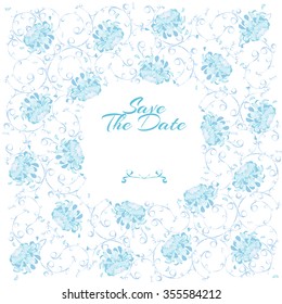 Save the date invitation card template in the style of Baroque
