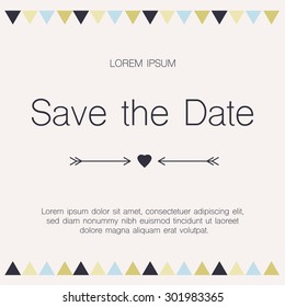 Save the date, Invitation Card.Vector Illustration.
