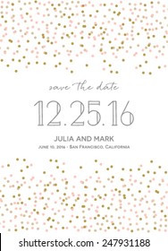 Save the Date Invitation with Confetti Background