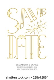 Save the Date Invitation with Hand-drawn texts