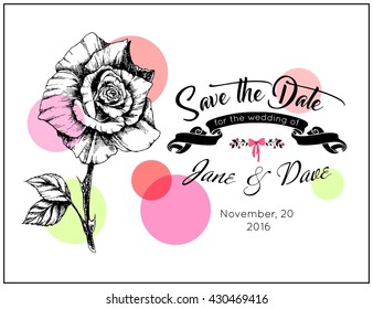 Save the date invitation template. Vector illustration.