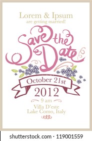 save the date invitation template vector/illustration