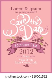 save the date invitation template vector/illustration