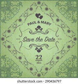 save the date invitation vintage card