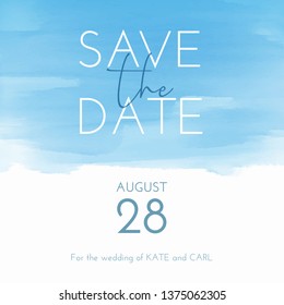 Save the date invitation with a watercolour texture design