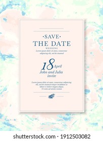 Save the date. An invitation to a wedding celebration. A template for placing your information. The design of the postcard is made in a modern style. Vector illustration with graphic elements.