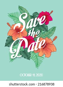 save the date invite card template vector/illustration