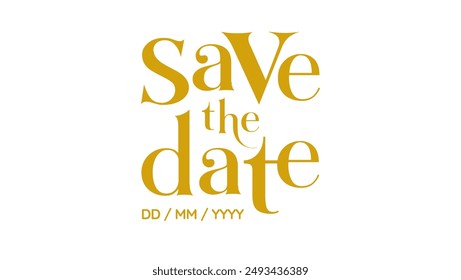 Save the date isolated on white for wedding invitation. 