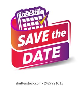 Save The Date Label With Calendar Icon