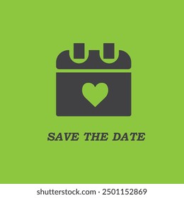 Save the date label with calendar icon vector image