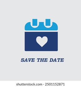 Save the date label with calendar icon vector image