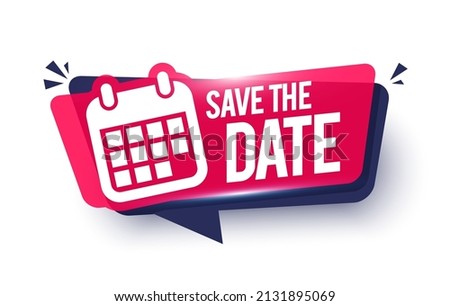 Save The Date Label With Calendar Icon