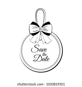 Save the date label. Invintation card. Vector illustration isolated on white background