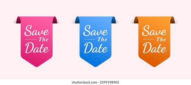 Save the Date Label Tag Bookmark Vector