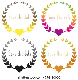 Save the date laurel wreaths