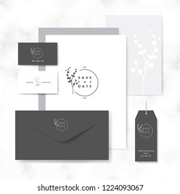 Save the date layout set vector