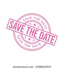 Save the Date Letter Rubber Stamp Vector Template