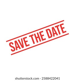 Save the Date Letter Rubber Stamp Vector Template