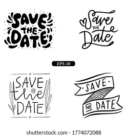 save the date lettering collection