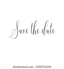 Save the date lettering. Handwritten modern calligraphy letters. Vector illustration. Template for poster, flyer, greeting card, invitation and various design.