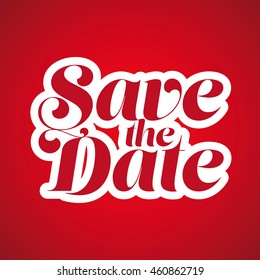 Save the Date lettering red