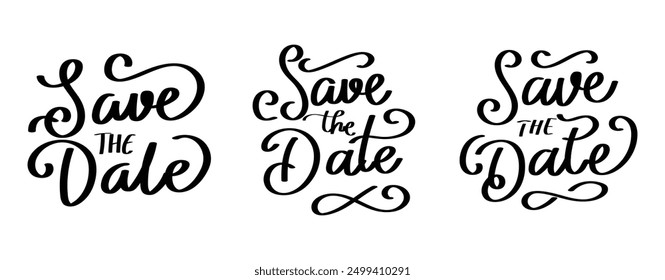 Save The Date Lettering, Typography Text