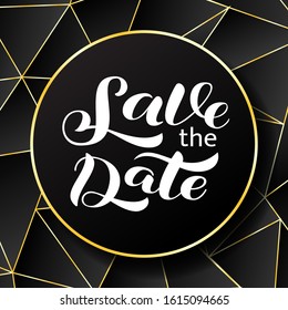 Save the date lettering. Vector stock illustration for poster