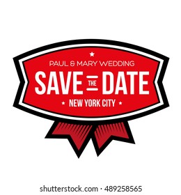 Save the date lettering vintage