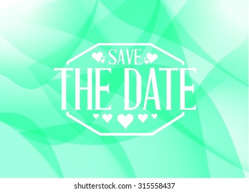 save the date light green card illustration design graphic